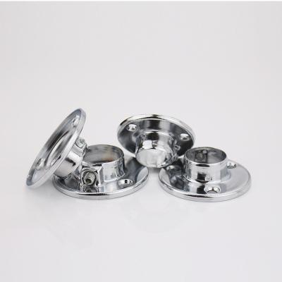 China Wardrobe 16mm Clothes Hanging Rod Support Nickel Plated Chrome Plated Pipe Clamp for sale