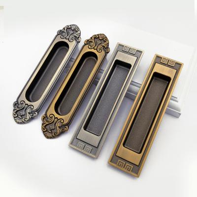 China Antique Furniture Modern Zinc Alloy Cabinet Handle Hidden Wood Door Handle for sale