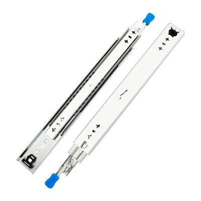 China 32mm System Hole Heavy Duty 53mm Three Section Slide Closes Telescopic Locking Drawer Slides for sale