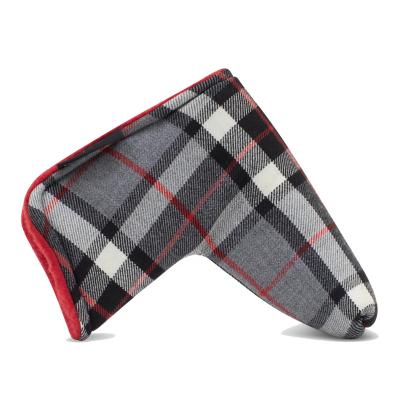 China Customized Soft Magnetic Headcover Tartan Logo Cover Golf Blade Putter Soft Golf Head for sale