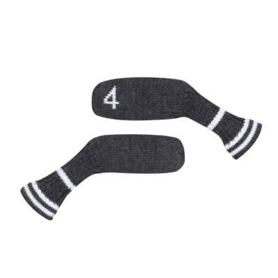 China OEM Durable Gray Washable Soft Custom Durable Knitted Headcovers 10Pcs Golf Iron Cover Set for sale