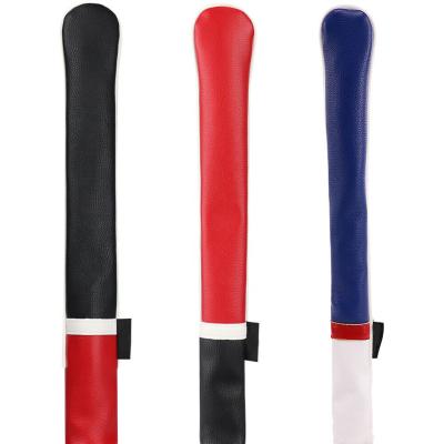 China PU Leather Embroidery Logo Premium Pu Leather Headcover Waterproof Soft Colored Custom Golf Alignment Stick Cover for sale