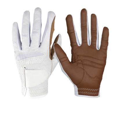 China Soft Comfortable Feel Logo Cabretta Leather Golf Gloves Custom Customize Waterproof Golf Glove With Grip for sale