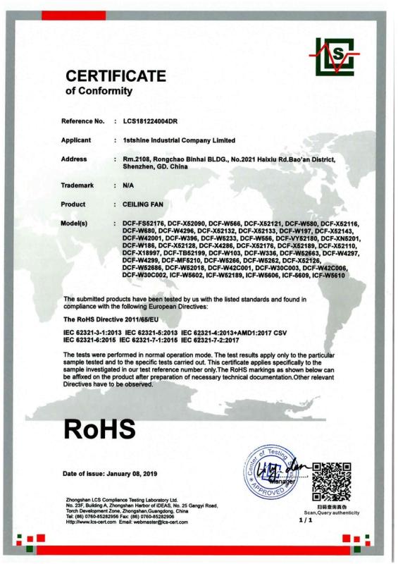 RoHS - 1stshine Industrial Company Limited