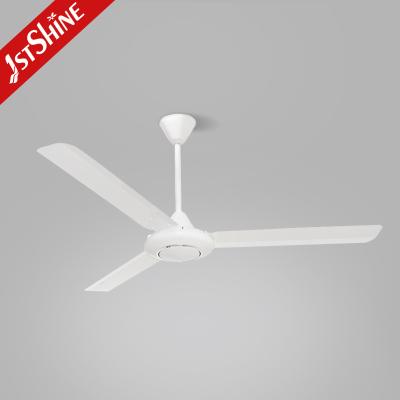 China Hotel 1stshine ome national 56 inch high RPM style white industrial aluminum blade iron metal ceiling fan with light for sale