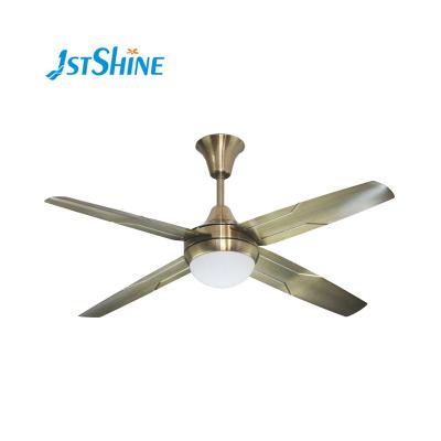 China 1stshine Style AC Motor Metal Iron Blade Industrial Antique Bronze Ceiling Fan With Light for sale