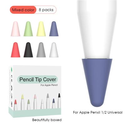 China Anti-fall 2021 New For Apple Pencil Tip Cover, 8 Pack Silicone Pencil Seed Cover Protector For Apple Pencil 1 2 for sale