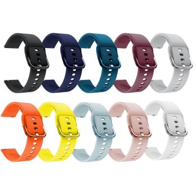 China Pure Color 22mm Buckle Silicone Strap Rubber Colorful Watch Band For Xiaomi Haylou Solar for sale