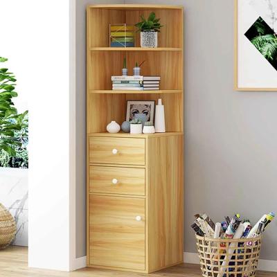 China New design wooden+bamboo handmade shelf 3 tier best price assemblable corner shelf for sale