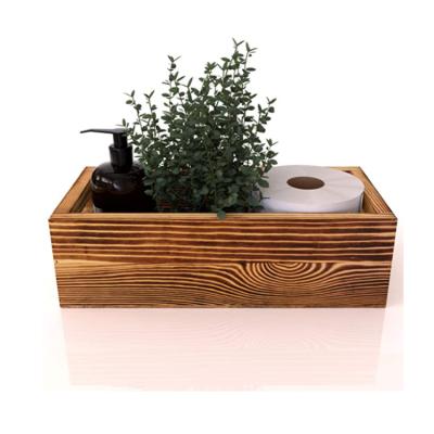 China Rustic Wooden Craft Boxes Wooden Storage Crates Viable Nest Box For Collectibles Home Office Decoration Succulents for sale