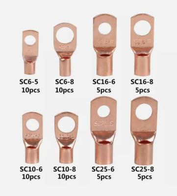 China 60PCS CS Electrician Peep Wire Ring End Ring Lug Battery Copper Electrical Copper SC Electrician Solder Connector for sale