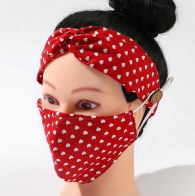 China Cotton Bandana and Wrap+Face Maskes Head Wrap Set for sale