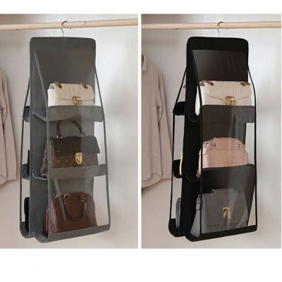 China 6 Pockets Rack Handbag Purse Storage Anti-dust Large Viable Folding Hanging Rack Hook Hanger Organizer for sale