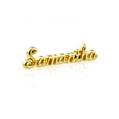 China Hot Sale Eco-friendly Logo Letters Metal Bag Logo Label, Good Quality Custom Letter Logo Metal Handbag Name Plate Fashion Light Gold For Purse for sale