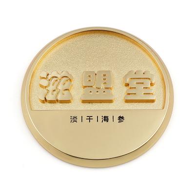 China Plating / Durable Manufacturer Supply Round Metal Logo Tags Custom Metal Embossed Logo Metal Brand Logo For Furniture for sale