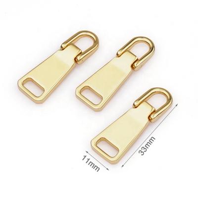 China Eco-friendly Material Gold Bag Design Zipper Pullers Empty Slider, Custom Metal Zipper Pulls Charms Wholesale, Metal Zipper Puller For Purse for sale