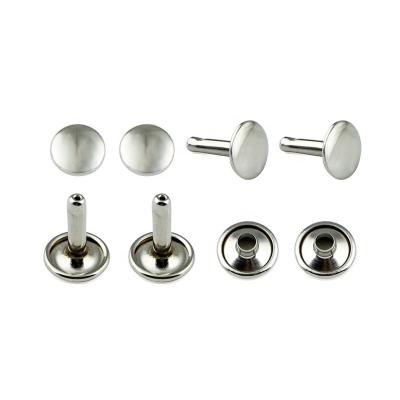 China Nickel iron rivet high quality double head nickel free round cap, 10mm clothes metal rivet for bag shoe for sale