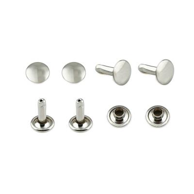 China Shoes accessories nickel free double dome cap stud rivet for garment, leather bag nickel metal rivet for sale