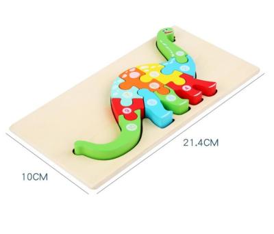 China Infant Wooden 3D Animal Jigsaw Puzzle Building Blocks Assembling Educational Early Education Puzzle Toys for sale