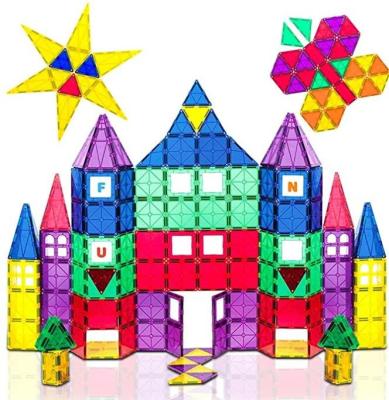 China Building Toy 78PCS Pure Magnetic Assembling Color Window Sheet Magnet Patch Building Block Puzzle Children's Toy for sale