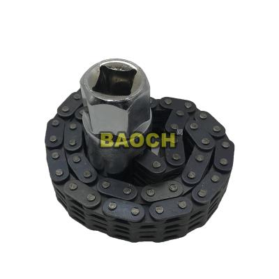 China Excavator Double Chain Wrench Lengthened Loading And Unloading Filter Tool Excavator Oil Filter Wrench for sale