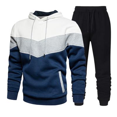 China Sale Custom Made Men Cotton Polyester Two Piece Set Breathable Slim Comfortable Limited Fit Colorblock Logo Tracksuit Plain Sweat Suits for sale