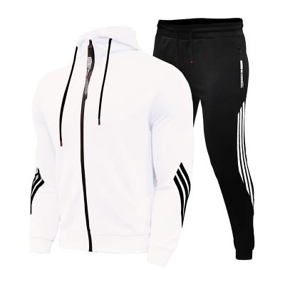 China Fashion Men Sportswear Casual Clothing Tracksuits Breathable 2 Pieces Jogging Sports Knitted Suits Zipper Tracksuits for sale