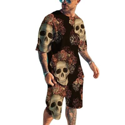 China Summer 2022 QUICK DRY set of 2 piece men summer shorts 3D custom made all over print men's T-shirt and shorts tracksuit sets for sale