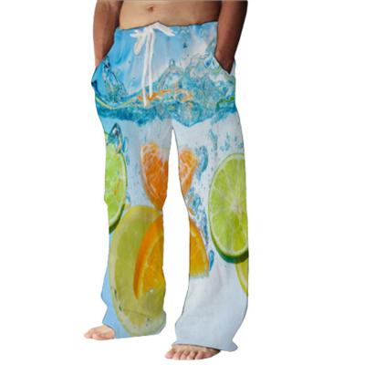 China Men's Breathable Trousers Summer Jogger Pants Oversized Casual Jogging Floral Print Plus Size 5XL Loose Wide Leg Pants Men's Long Trousers for sale