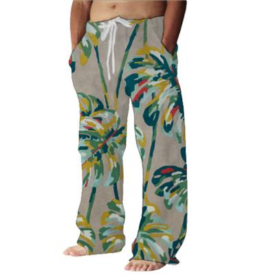 China Men's Breathable Trousers Summer Jogger Pants Oversized Casual Jogging Floral Print Plus Size 5XL Loose Wide Leg Pants Men's Long Trousers for sale