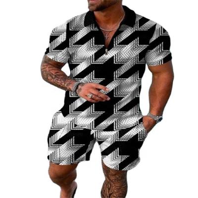 China Summer Breathable Men's Casual Shorts Set Hawaiian Male Comfortable European American Suit Trend Oversized Shrot Printing Men's Clothing for sale