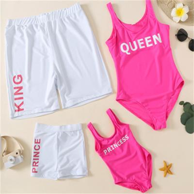 China Bikini Plus Size Vacation Girl Kids And Solid Copy Logo Family Swimwear Daughter Daddy And Me Shorts Swimwear for sale