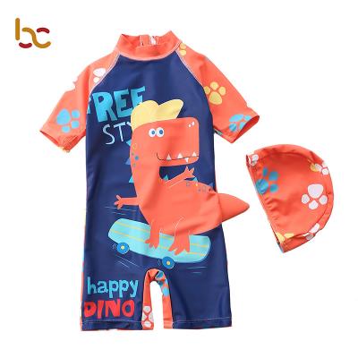 China Plus Size Kids Summer Cartoon Dinosaur Print Toddler Swimwear Baby Boy Beachwear Zipper Up One Piece Swimming Suits For Girls children of children for sale