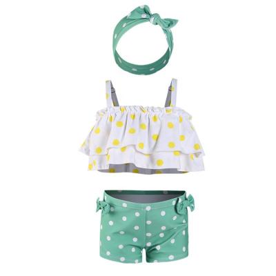 China QUICK DRY Swimsuit Dot Baby Girls Beachwear Cute Vacation Beach Pool 2 Piece Swimsuit For Girl for sale