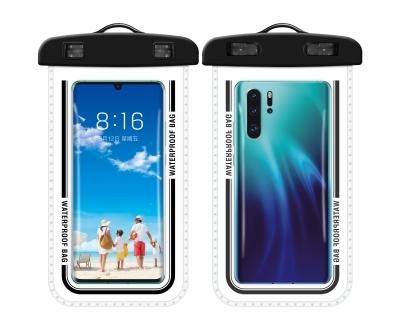 China Luminous Waterproof Anti-fall PVC Phone Pouch Case Swimming Rafting Mobile Phone Waterproof Bag for sale