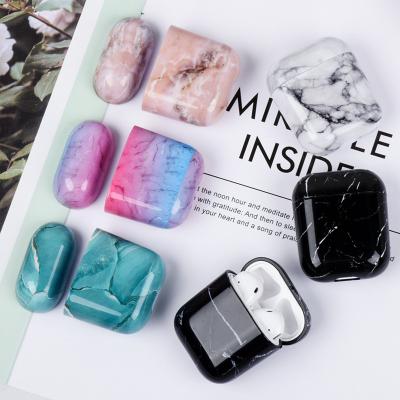 China Lightweight Wireless Protective Luxury Marble Design Earphone Cover Filling Case For Airpods 1/2 for sale