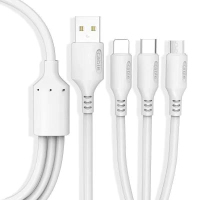 China Multi Speed ​​Mobile Phone Charger Light Fast Charging Micro Type C 3 In 1 Usb Charging Cable For Android And For Iphone for sale