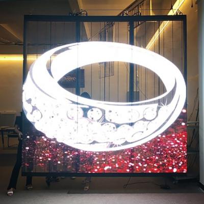 China Stage/Conference/Window Building/Clear LED Display Screen /Media Facade LED Video Wall LED Store Highly Transparent Glass Video Wall for sale