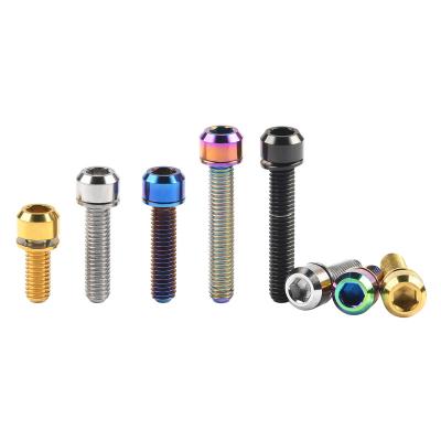 China Wanyifa Titanium Alloy 6AL/4V (TC4) Bolt M6x16/18/20/25/35mm Allen Hex Screws With Gasket For Bicycle Disc Brake Rise V Brake Hub Fixed for sale