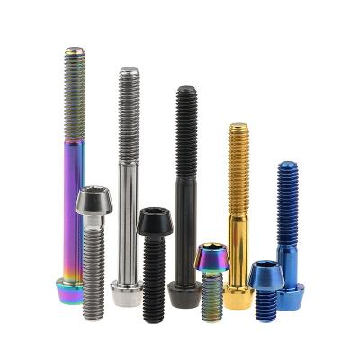 China Wanyifa Titanium Alloy 6AL/4V (TC4) Bolt M6x10 15 16 18 20 25 30 35 40 45 50 55 60 65mm Allen Key Taper Head Bolt Screw For Bicycle Helmet Brake for sale