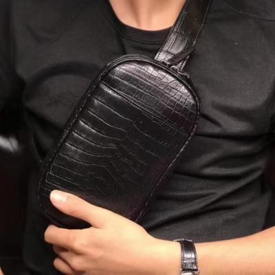 China High Quality Nile Crocodile Crocodile Bag Mens GENUINE LEATHER Skin Men's Chest Bag Summer New Quality Designer Genuine Leather Luxury Handbag for sale