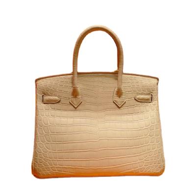 China Lady 30cm Beton 8L Handmade Genuine Niloticus Crocodile Skin Bags Crocodile Cuts Alligator Handbag Women Bags Handwork Ladies for sale