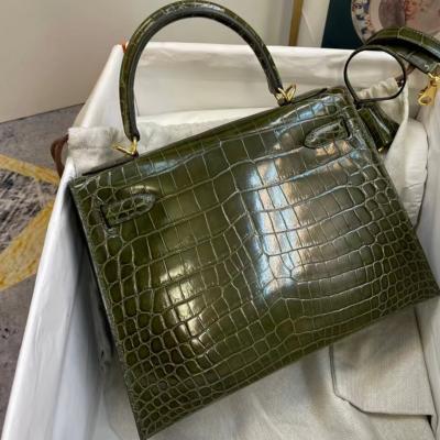 China KL28cm GENUINE LEATHER Top Crocodile Alligator Skin Private Custom Famous Designers Leather Custom Python Logo Brands 1:1 GUANGZHOU Handbag for sale