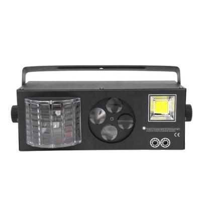 China Butterfly Qixin 2022 Newly Flash Lorenz Effect Laser Led Gobo Projector Strobe 4in1 Led Stage Light for sale