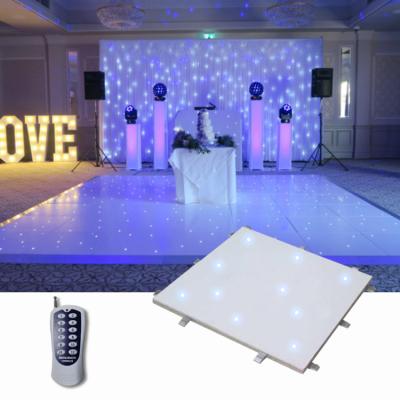 China Presents Qixin 2022 2ftx4ft Portable White Color Led Dance Floor For Wedding Decoration for sale