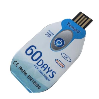 China Single Use Disposable USB 2.0 Temperature Data Logger Pdf Temperature Data Logger For Cold Chain 60 Days for sale