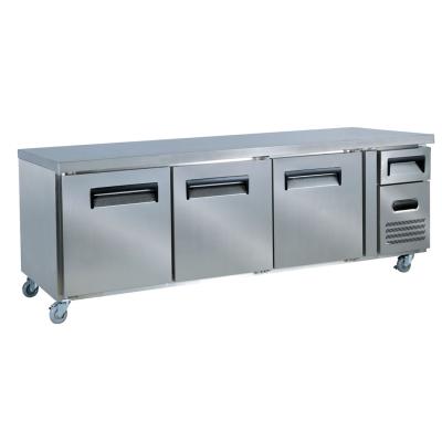 China The Latest High-Quality Three-Door Single-Temperature Refrigerated Workbench by Runbang for sale