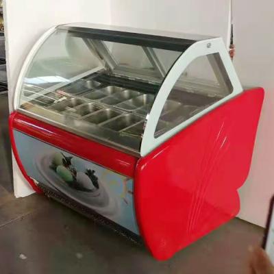 China Single-temperature ice cream display freezer showcase table top ice cream display freezer for ice cream for sale