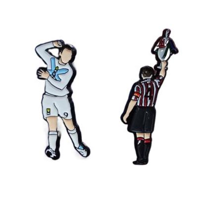 China China customized pin soft design soccer player black metal lapel pin enamel pin gameboy for sale