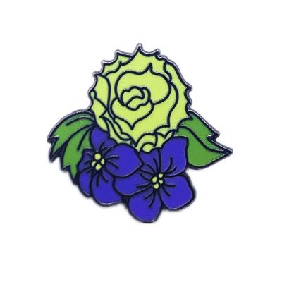 China Custom Metal Flower Badge Lapel Pin Europe Maker Design Shape Soft Hard Enamel Pin for sale